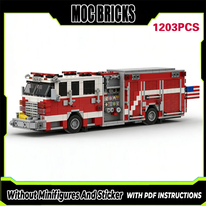 

Конструктор MOC: Модель пожарной машины City Rescue Vehicles XT. Модульная технология. Подарки. Набор для сборки. Детские игрушки.
