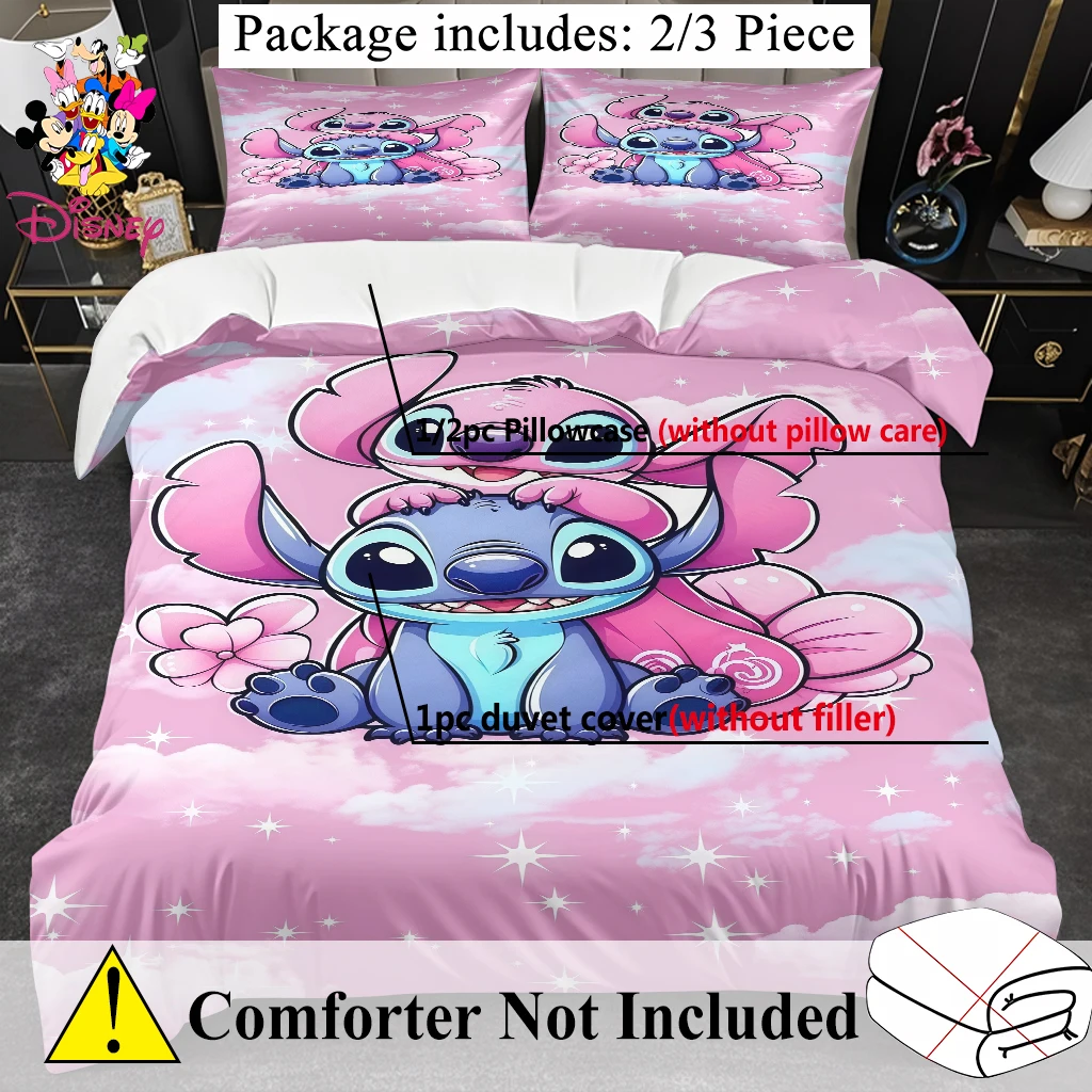 2/3 قطعة مجموعة غطاء لحاف ديزني ستيتش بدون حشو تصميم كرتوني لطيف مناسب لغرف النوم العائلية وغرف الضيوف، للاستخدام لجميع المواسم #2