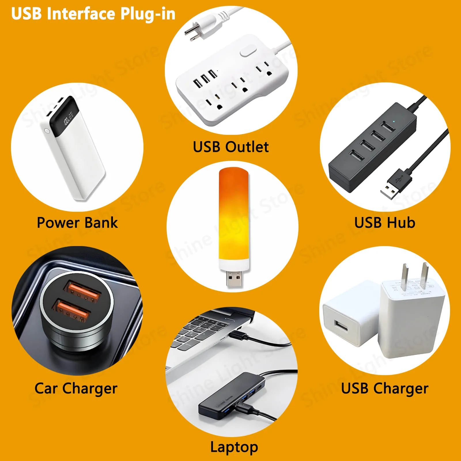 

USB LED Night Light Simulation Flame Bulb 5V Candle Light Laptop Camping Light USB Ambient Light Car Effect Light Decoration