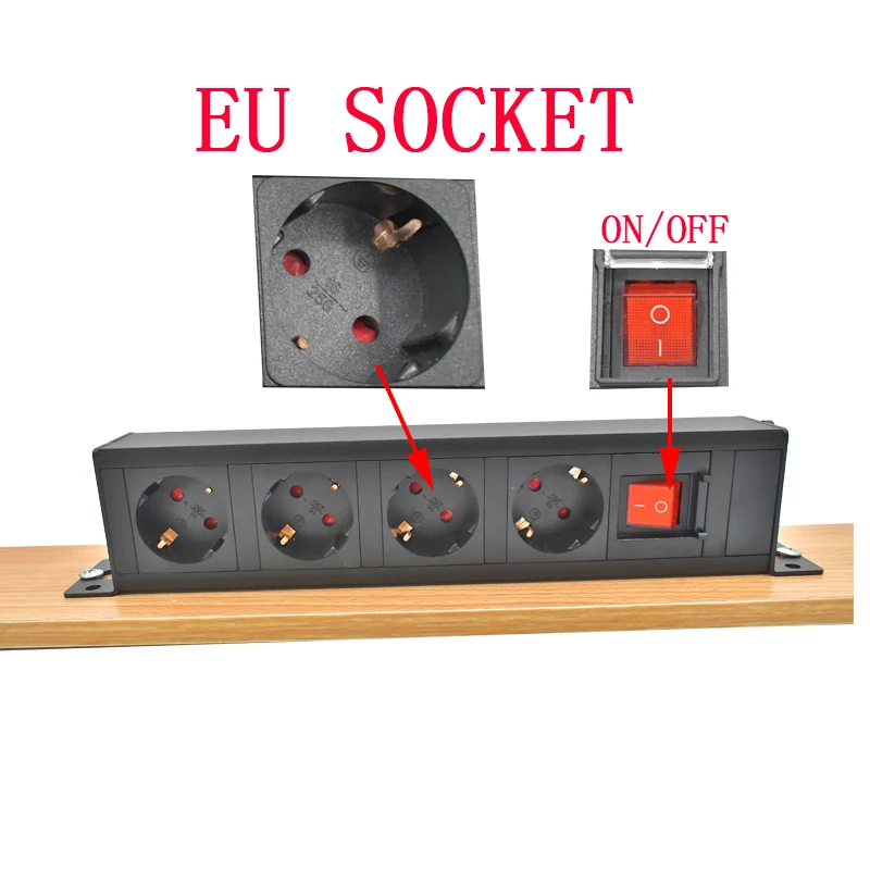 Wireless PDU Desktop Convenient hidden Power Strip socket C14 port   EU Outlet