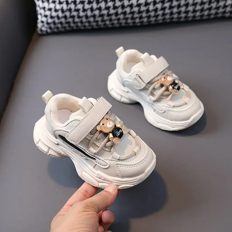 Kid Sneakers Girl Shoes 24Spring New Baby Walking Shoes Children Sport Shoe Boy Platform Plush Kid Shoes Little Bear Tennis Shoe