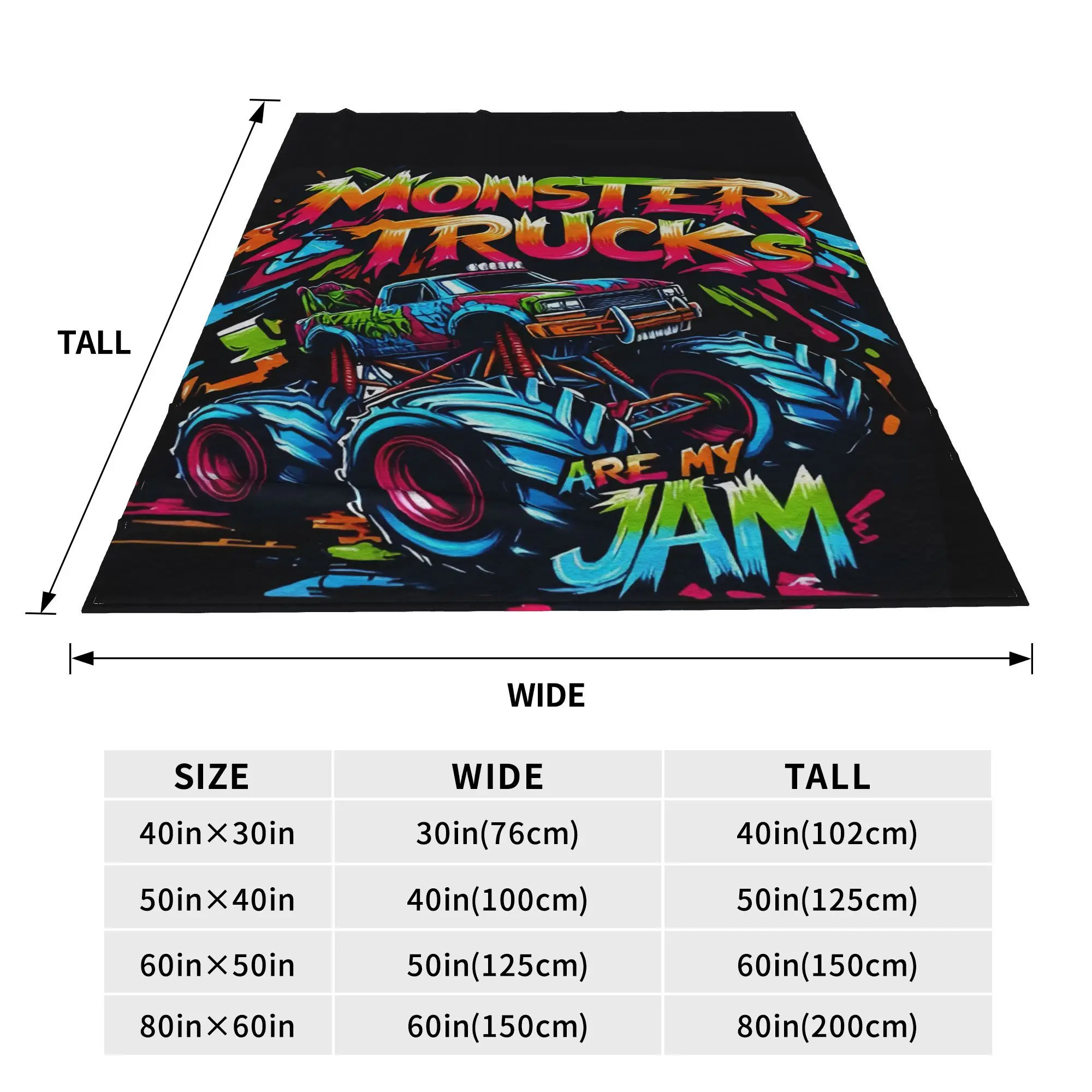 Monster Jam Grave Digger Truck Blanket Multi-function Flannel Sofa Throw Blanket for Couch Bedding Travel Throws Bedspread Quilt