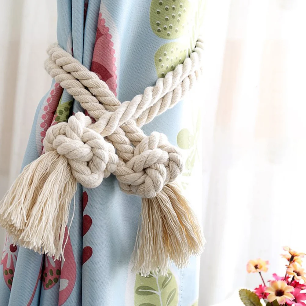 2 stks Retro Gordijn Touw Tiebacks Handgemaakte Katoenen Kwastje Voor Vintage Gordijn Decoratie Draperie Terugloopsper Thuis Raam Decor