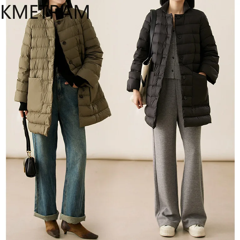 KMETRAM Winter Goose Down Coat Lightweight Puffer Jacket High Quality New in Outerwears Clothes Women 2024  Winterjas Dames