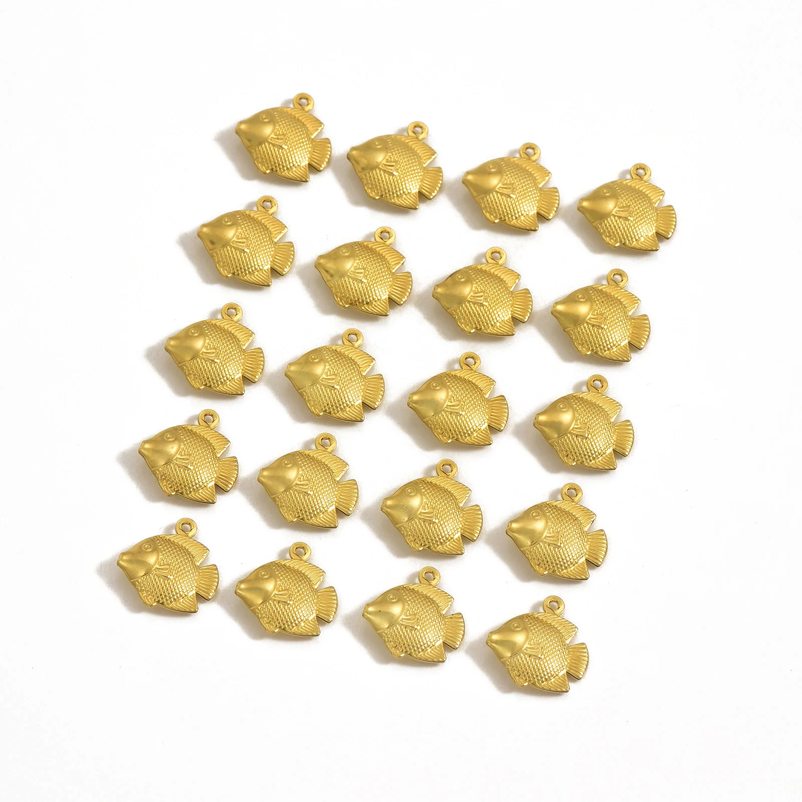 

200PCS 3D Brass Fish Pendants Ocean Theme Charm 18x17.3mm DIY Handicrafts Jewelry Making Findings Handmade Materials Package