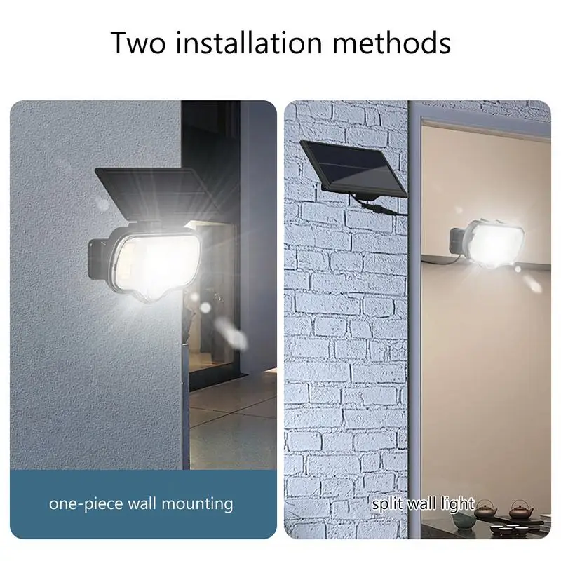 LED Solar Split Wall Light 1200mAh Solar Security Light Motion Sensor 3 Modes Bright Light Beads Waterproof Garden Step Light