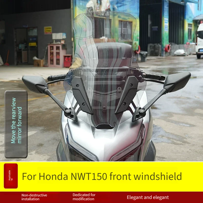 For Honda NWT150 Motorcycle Windshield Air Deflector With Mirror Forward Bracket & Navigation Extension Bar Modification Accesso