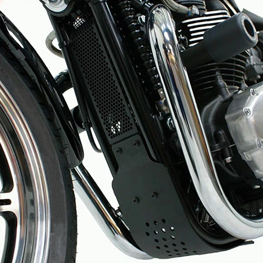 For Bonneville T100 T120 SE Thruxton 900 Scrambler 900 Steve Mcqueen Skid Plate Bash Frame Engine Guard Oil Cooler Cover Grille