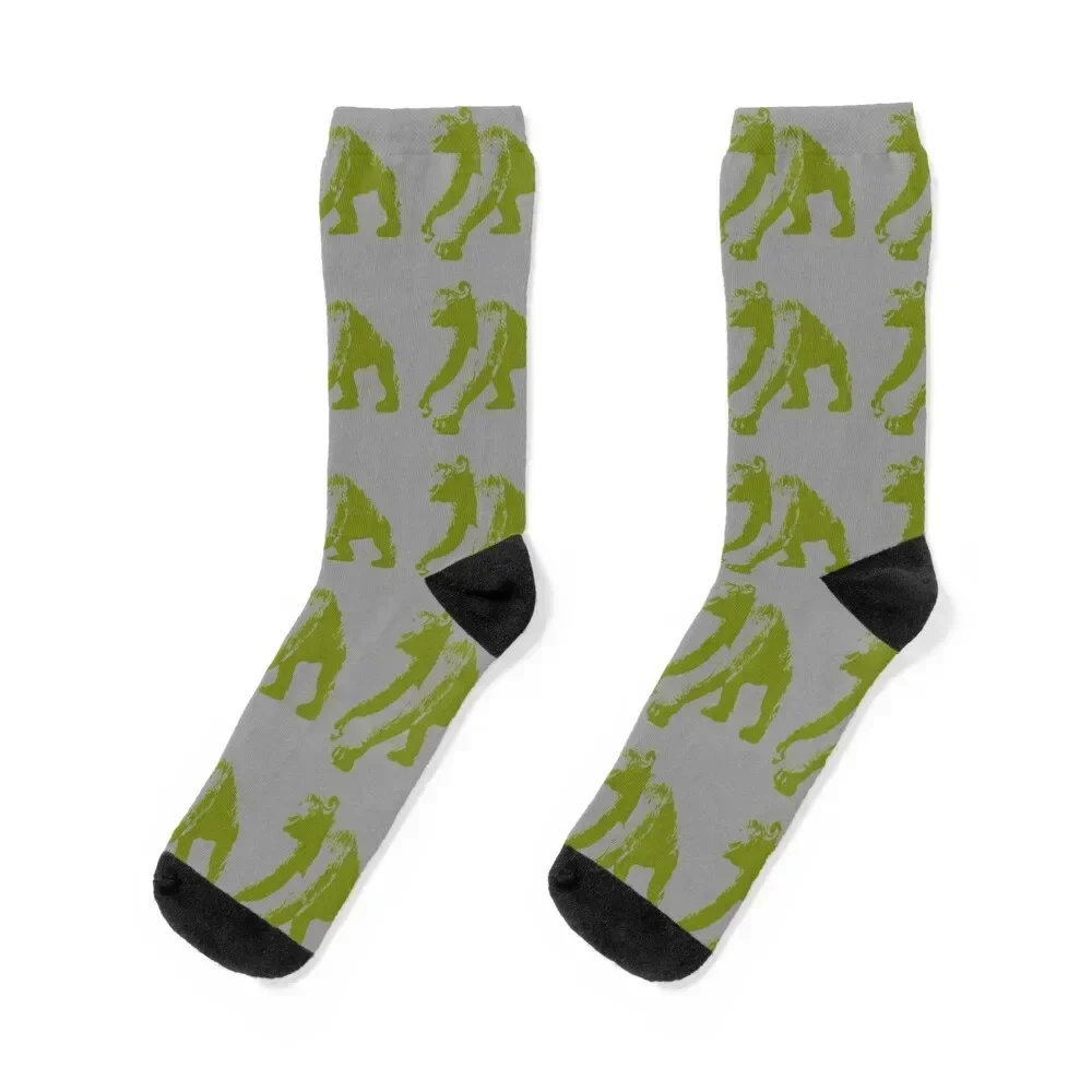 

APE, PRIMATE, OLIVE GREEN AND GREY Socks funny gifts short winter thermal Ladies Socks Men's