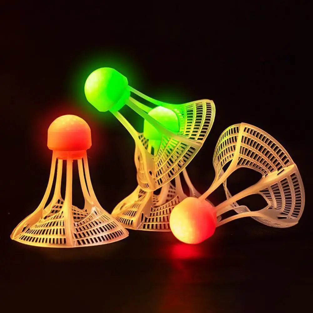 Durable Badminton Shuttlecock Light Up Badminton Shuttlecocks 2 Pack Nylon Glow Dark Birdies for Baseball Practice for Fitness