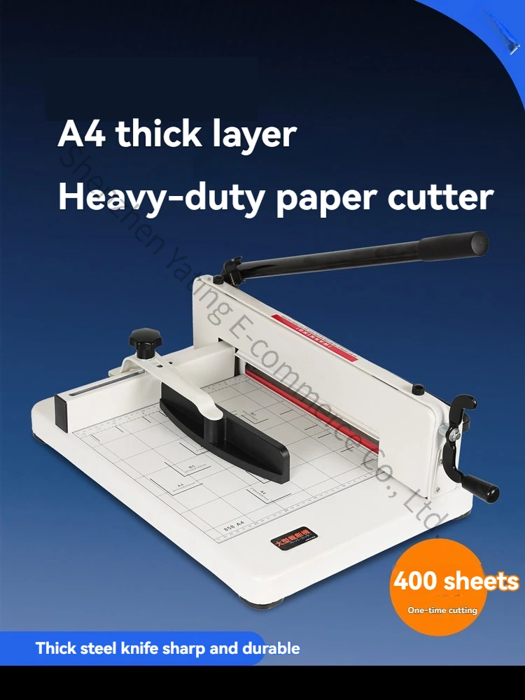 Manual Paper Cutter Thick Layer Electric Paper Cutting Machine Office Tender Document Book Financial Certificater Book 400Sheets