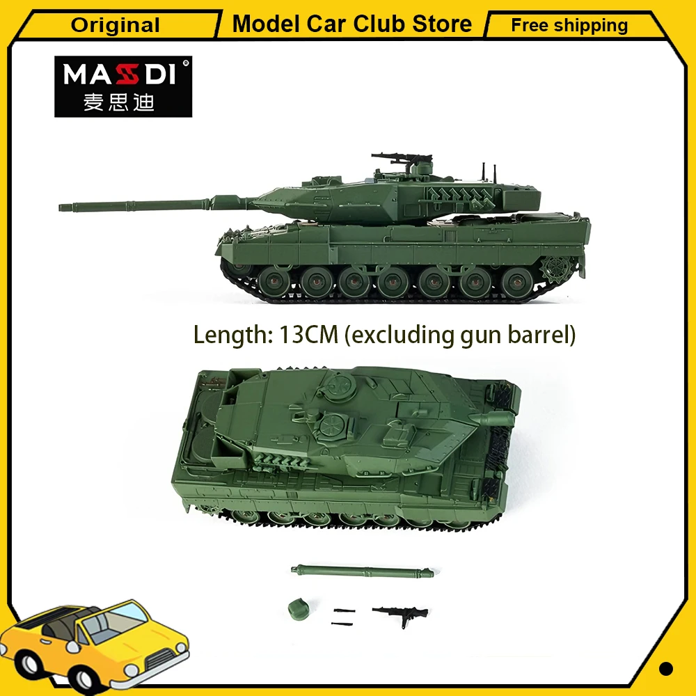 

Masdi масштаб 1/64 Leopard 2A6 основной боевой танк из высококачественного сплава, миниатюрная модель, аксессуар для дисплея, винтажная игрушка