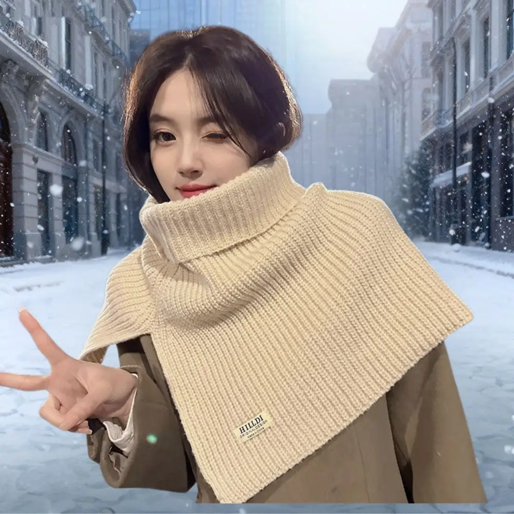 

Korean Fashion Split High Collar Scarf for Women girls Winter Thicken Neck Warmer Turtleneck Neckerchief Soft Pullover Scarves