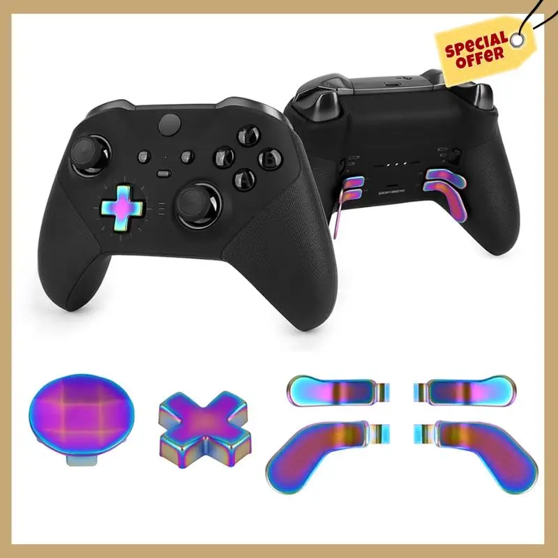 For  One Elite Series 2 6PCS Metal Controller Parts 4 Paddles 2 D-Pad Gaming Replacement Controller Component Set C Durable