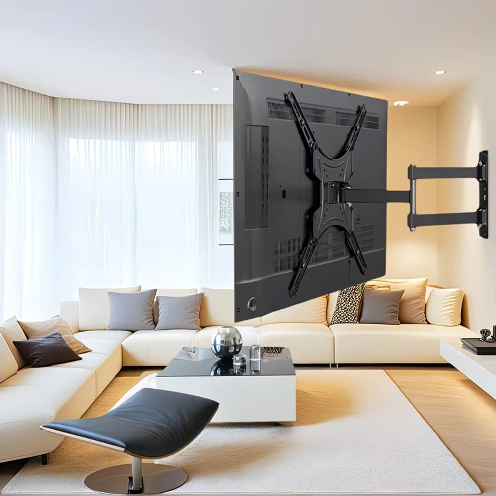 Universal TV Wall Mount Bracket for 32-75 Inch TVs, Fits Multiple VESA Patterns 75x75 to 400x400mm, Heavy Duty Adjustable Tilt Swivel Full Motion Monitor Stand
