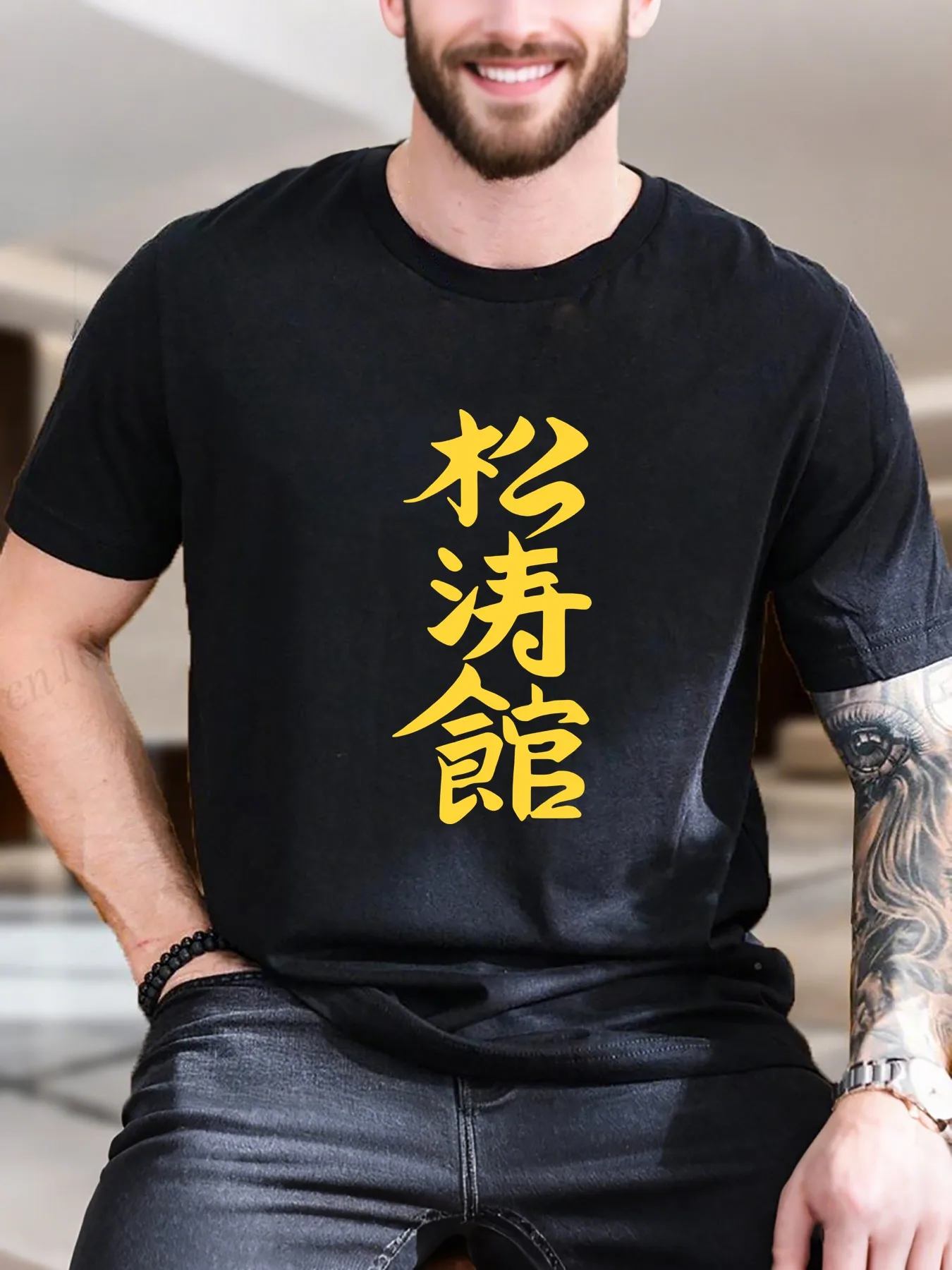 

New Arrival Fashion Men's Printed Short Sleeve T-Shirt Stylish Cross Design 100% Cotton Breathable Comfortable Casual Summer