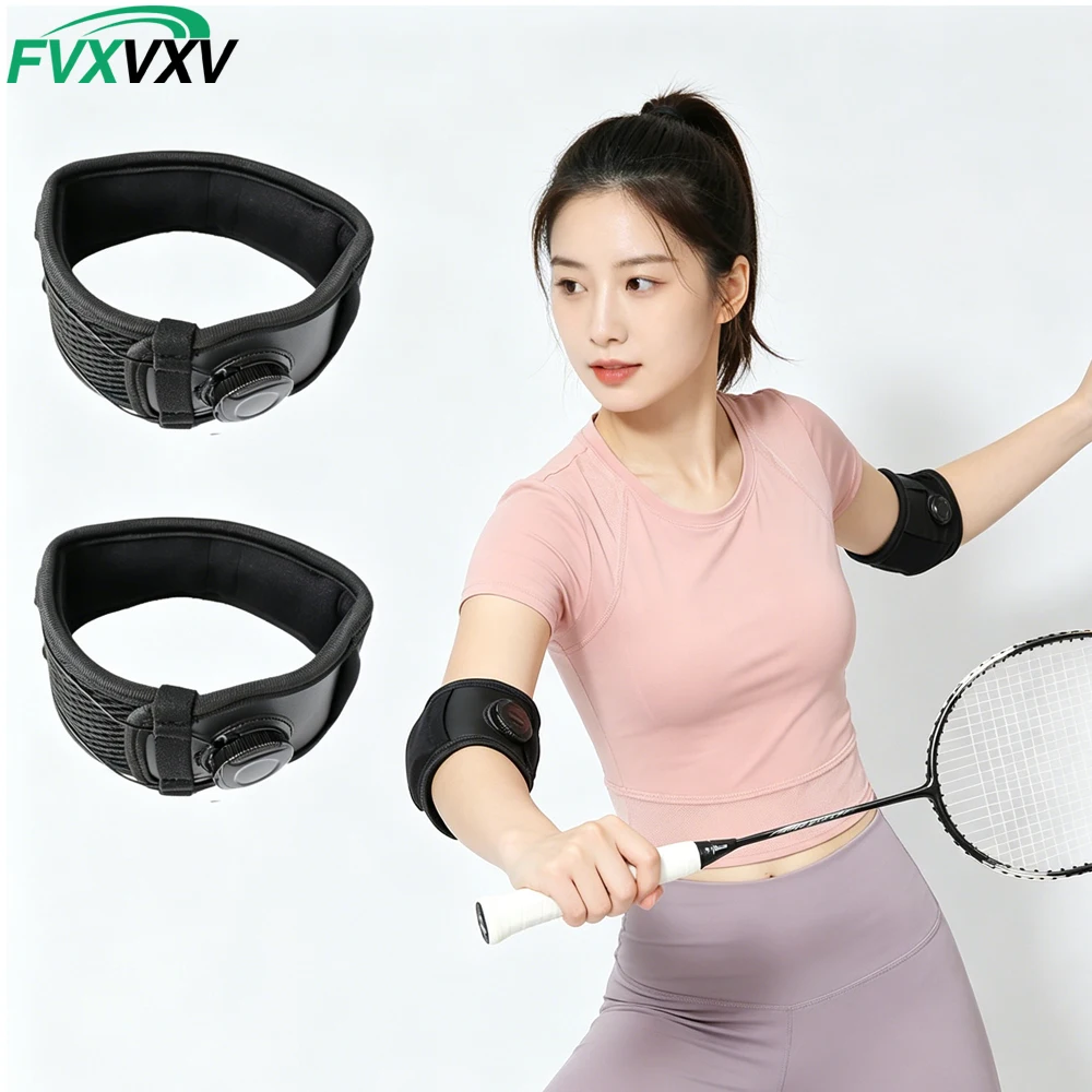 Adjustable Knob Tennis Elbow Brace, Compression Forearm Support Strap with Pad, Relief Tendonitis & Strains,Sports Elbow Guard