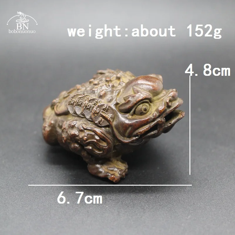 Brass Lucky Toad Figurine Miniature Desktop Small Ornaments Tea Pet Retro Animal Bufo Figures Feng Shui Decoration Crafts