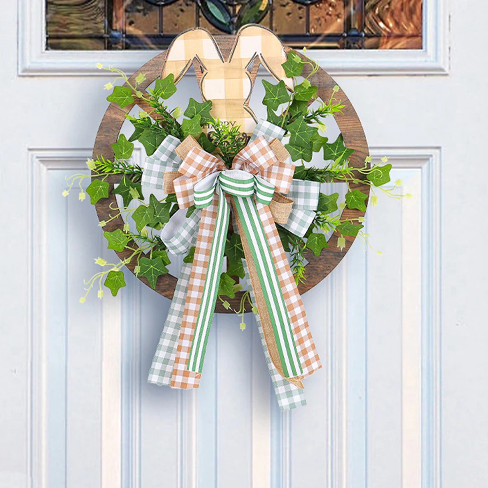 

Garland Decoration Easter Bunny Artificial Spring Door Wreath Prop Craft Polyester Front