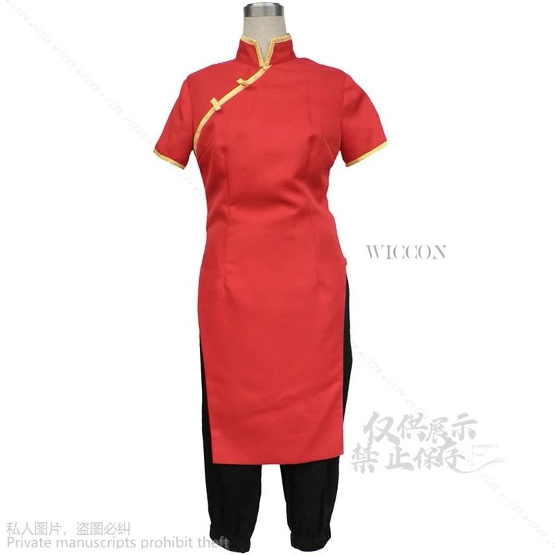 Gintama Soul Kagura Cosplay Anime Costume Women Japanese Anime Kagura Chinese Dress Wig Cosplay Kungfu Wear Cheongsam Outfits