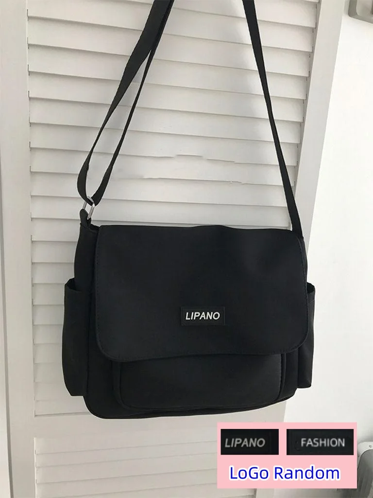 Vintage Nylon Umhängetasche, Umhängetasche mit großer Kapazität, lässige Umhängetasche mit Klappe für die Schule