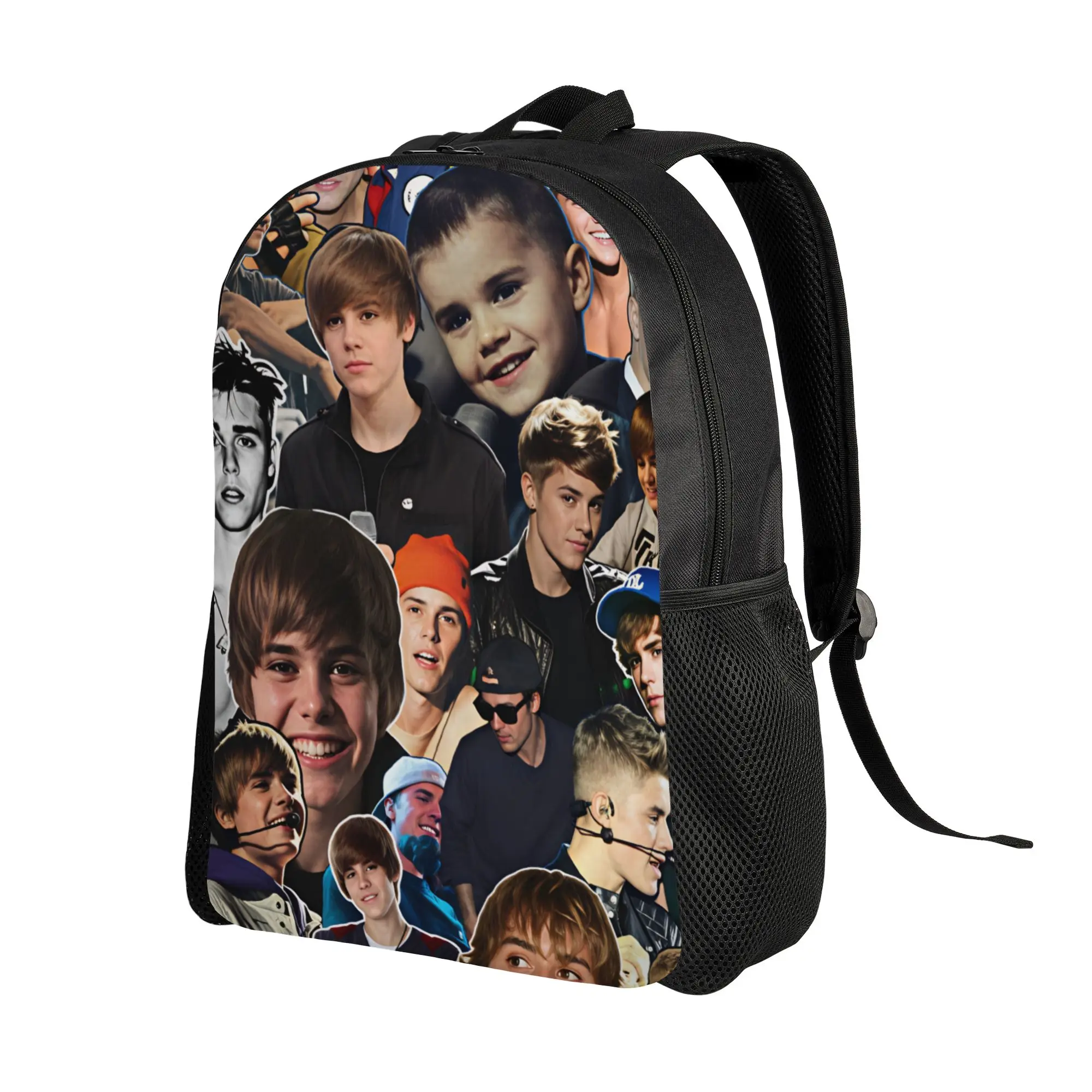 Justin Bieber Collage Retro Montage Backpack  University Backpacks Male Stylish High School Bags Custom Big Rucksack