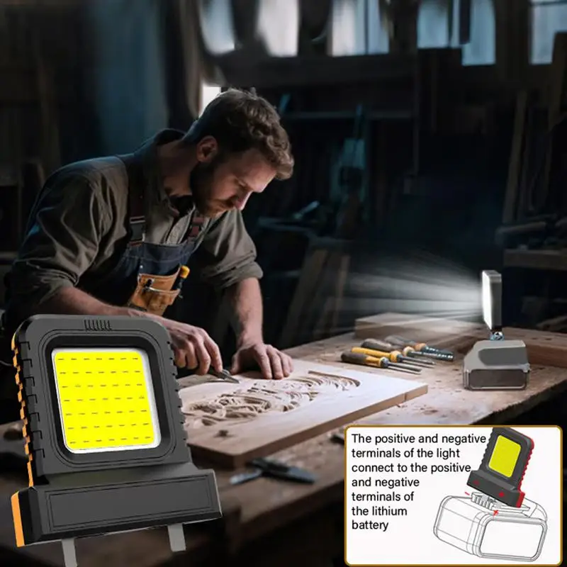 Herramienta Eléctrica de 21V con Batería de Litio Universal, Lámpara de Trabajo LED para Reparación de Automóviles, Reflector para Uso en Exteriores a Largo Plazo en Construcción