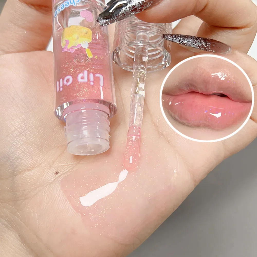 Moisturizing Mirror Glitter Lip Gloss Transparent Shine Reduce Lip Lines Lip Oil Makeup Crystal Jelly Liquid Lipstick Cosmetics