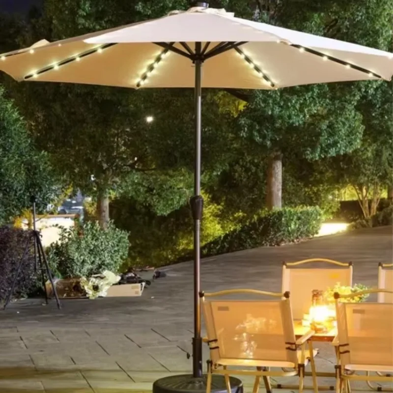 Solar-Powered LED Sun Umbrella for Patio Yard Camping Outdoors IP65 Rated for Landscape Application