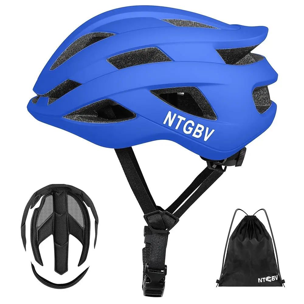 

Adult Bike Helmet for Men/Women with Helmet Bag 2 Removable Moisture-Wicking Liners Adjustable Dial Comfort Fit Lightweight S