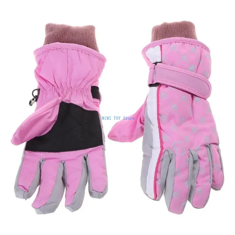 

24BE Winter Snow Mittens for Children Kids Waterproof Ski Gloves Thermal Gloves