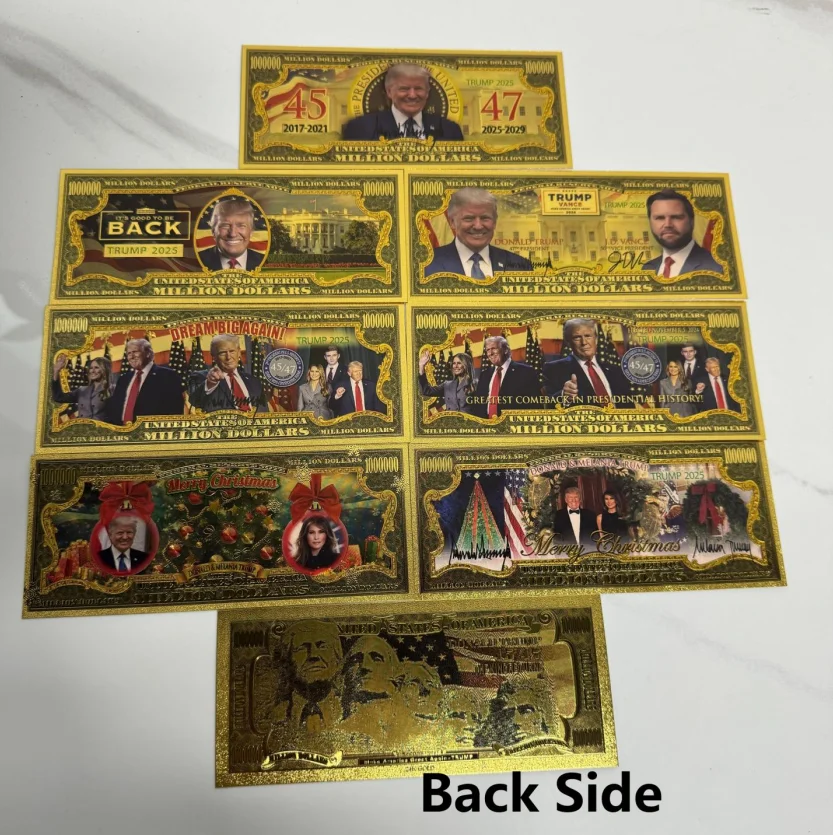 2024 New President United States Donald Trump Gold Bills Golden Notes Cards Make America Great Again Christmas Gift