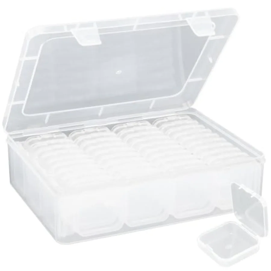 

Large Bead Organizer Box with 44pcs Small Clear Plastic Storage Containers for Craft and Jewelry Storage Features Hinged Lid an