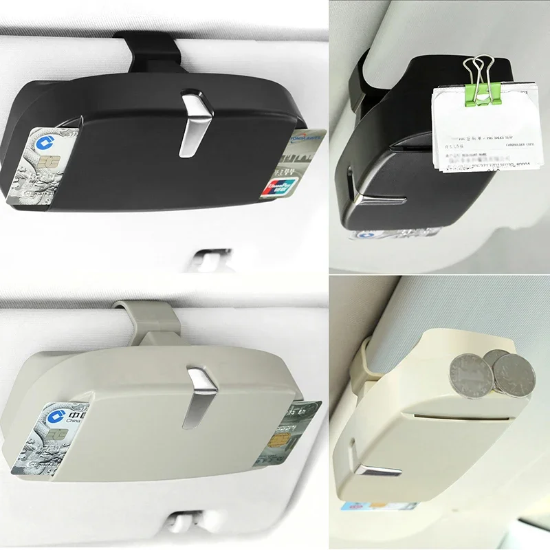 Universal Car Glasses Storage Box Superior Multi-function Sunglasses Holder Case Box Auto Sun Visor Storage Accessories