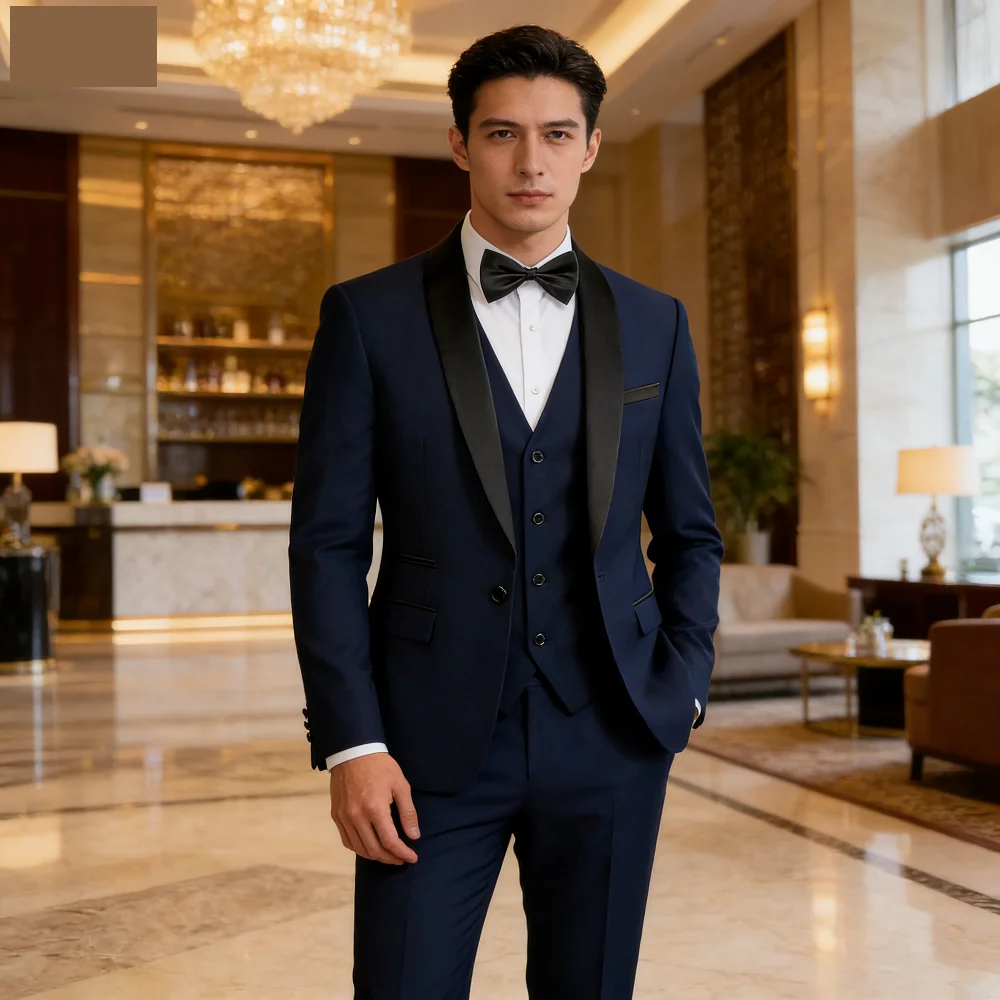 

M-6XL Jacket Vest Pants Solid Color Men's Formal Business Office Suit Groom Wedding Dress Party Blazer Waistcoat Trousers Tuxedo