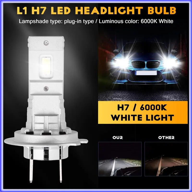 

A82E-L1 H7 LED Headlight Bulb 9-36V 8400LM High Power LED Car Headlamp 6000K Auto Headlight H7 LED Bulbs