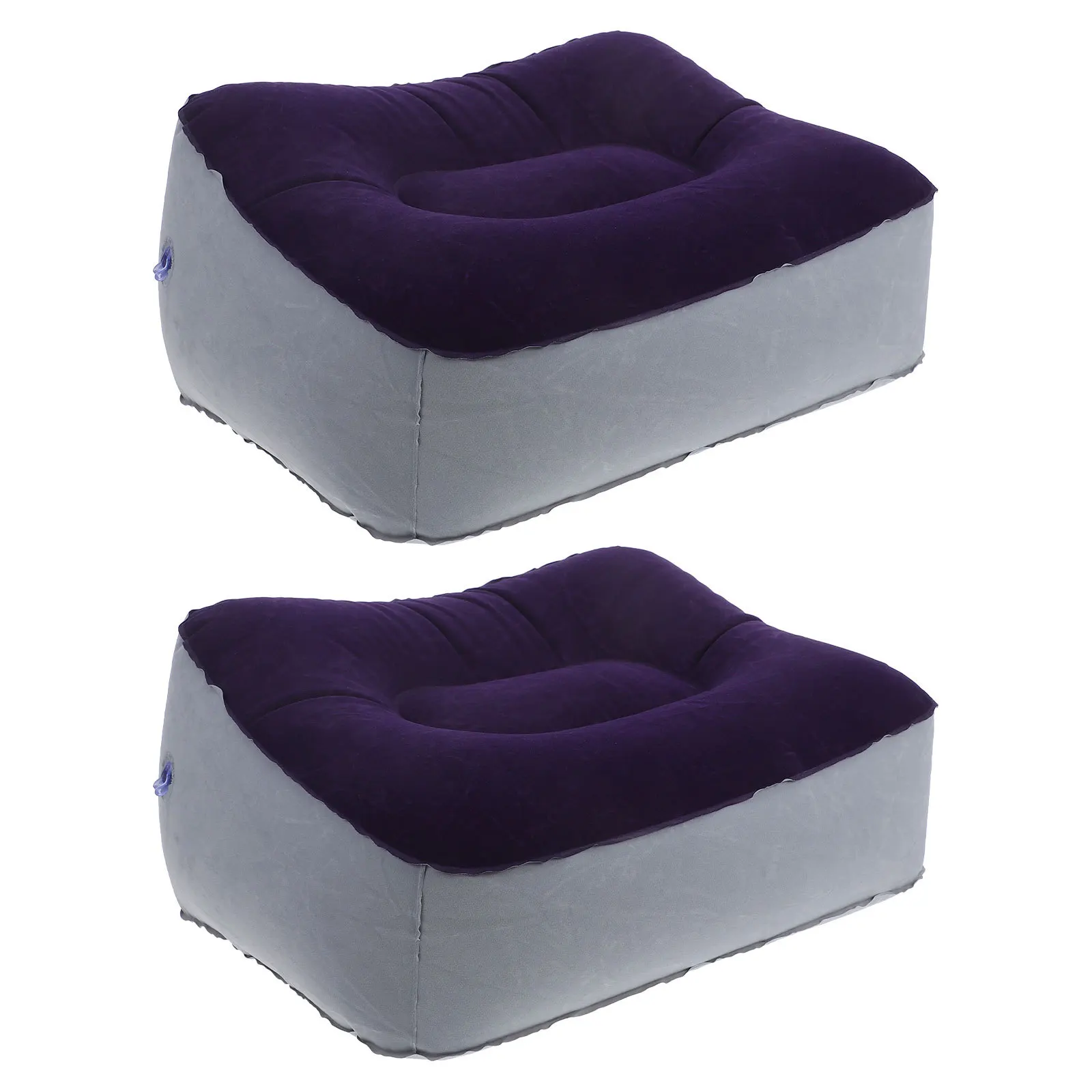 

2Pcs Inflatable Footrest Cushion Flocking PVC Travel Leg Pillow Support Relief Circulation Reduce Swelling for Plane Car Train