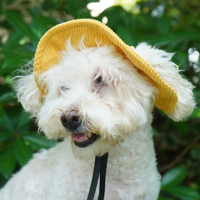 Adjustable Dog Hat Pet Fisher Cap Dog Sun Hat With Ear Hole For Visor Sun Grooming Cosplay Camping Cat Supplies Dog Accessories