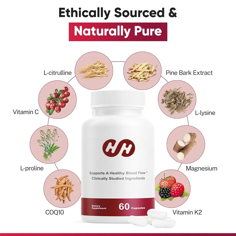 

Мощная формула для улучшения кровообращения, содержащая коэнзим Q10, витамин С и другие компоненты, 60 капсул в упаковке - принимать по 2 капсулы ежедневно.