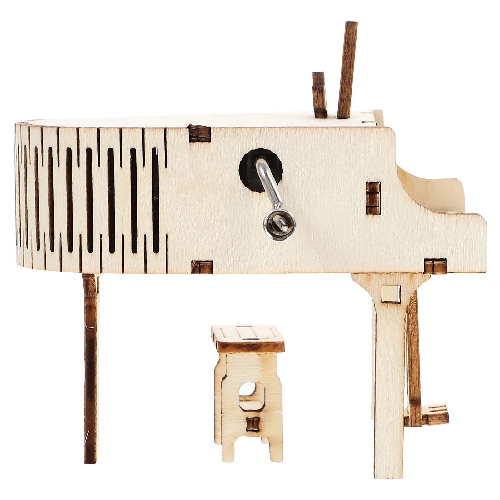 DIY Wooden Hand Cranked Piano Music Box Delicate Portable Home Decor Living Room Balcony Desk Decoration Gift Idea