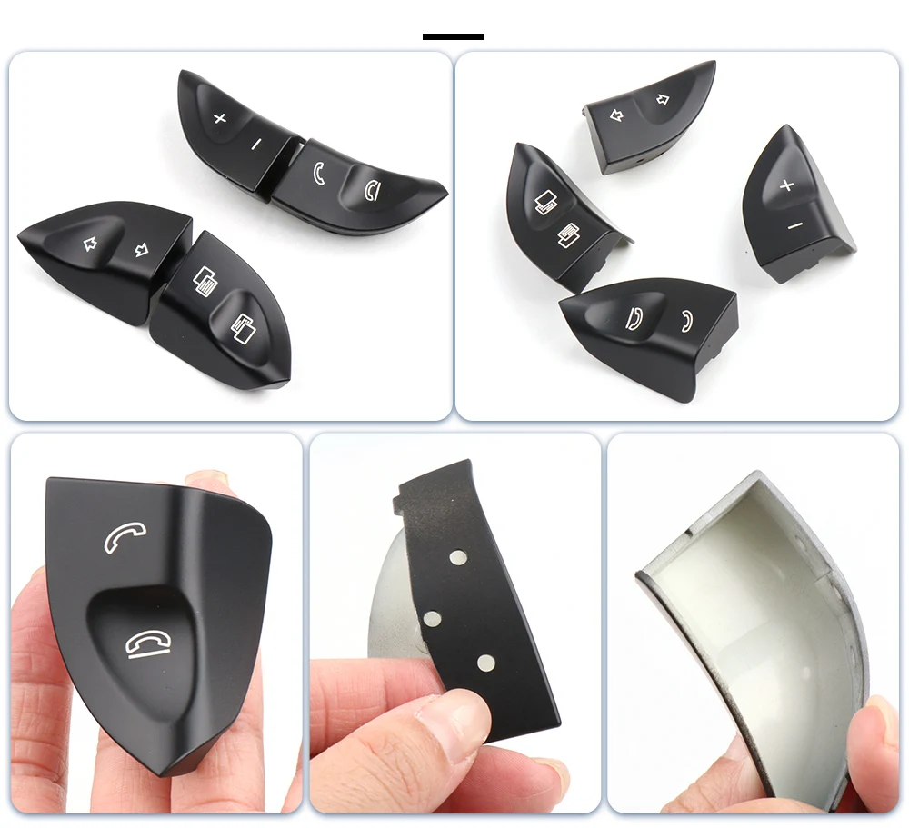 1 Paar Schalterabdeckung für Lenkradsteuerungsknöpfe 2208210679 Lenkradtasten links rechts für Benz S CL-Klasse W220 W215 – Detail 1