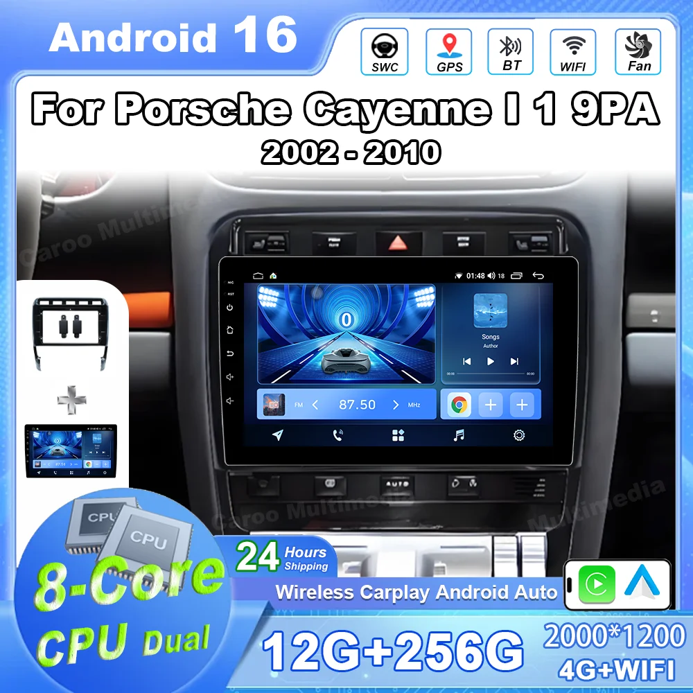 

Android 16 For Porsche Cayenne I 1 9PA 2002 -2010 Car Multimedia Video Player Radio Stereo GPS Navigation Bluetooth WIFI NO 2Din