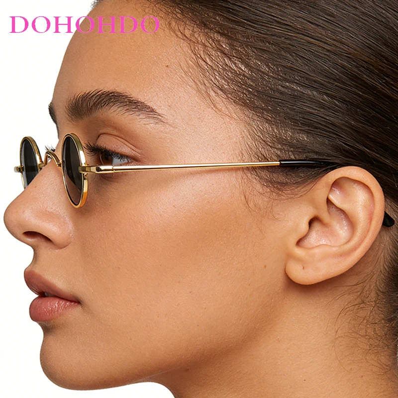 

Fashion Trendy Metal Small Oval Frame Sunglasses For Women Men Luxury Brand Design Outdoors Travel Shades Eyewear UV400 Lentes