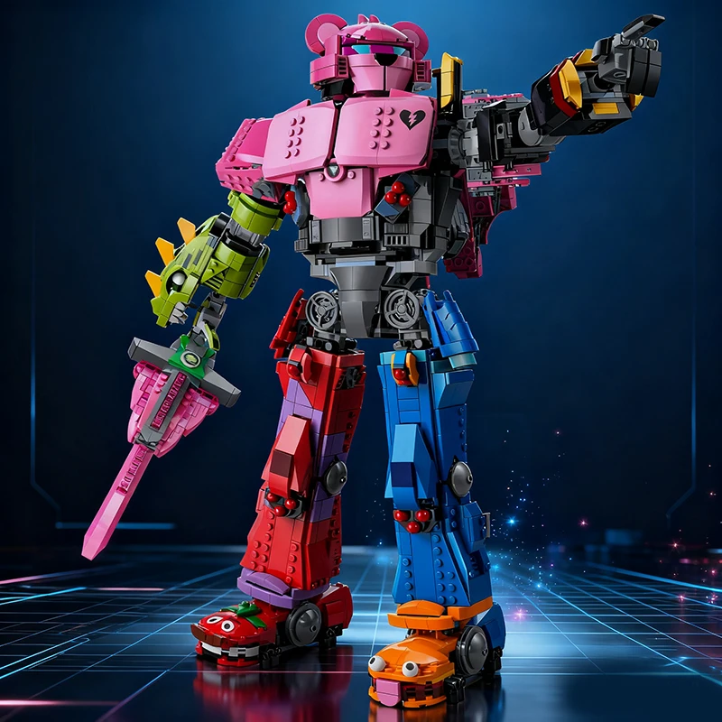 

2026 Colorful Mecha Team Leader Building Blocks Minifigure Model Action Robot Assembling Bricks Toys Gifts for Kid Boy Adult