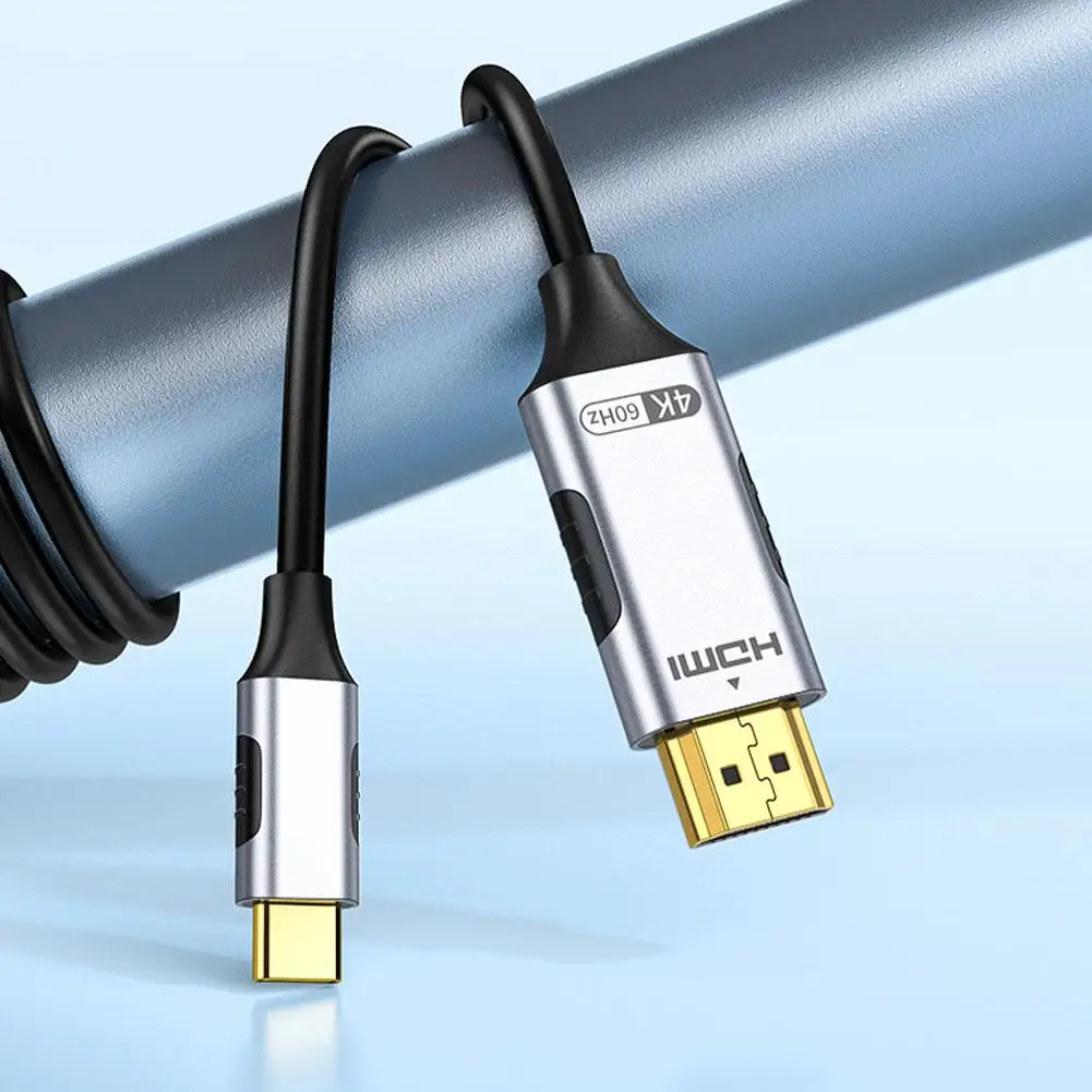 

Кабель с разъемами типа C и HDMI, совместимый с высоким разрешением, 4K, 30 Гц/4K, 60 Гц, для проекторов Android, ТВ-мониторов с плоским экраном, Y4J5