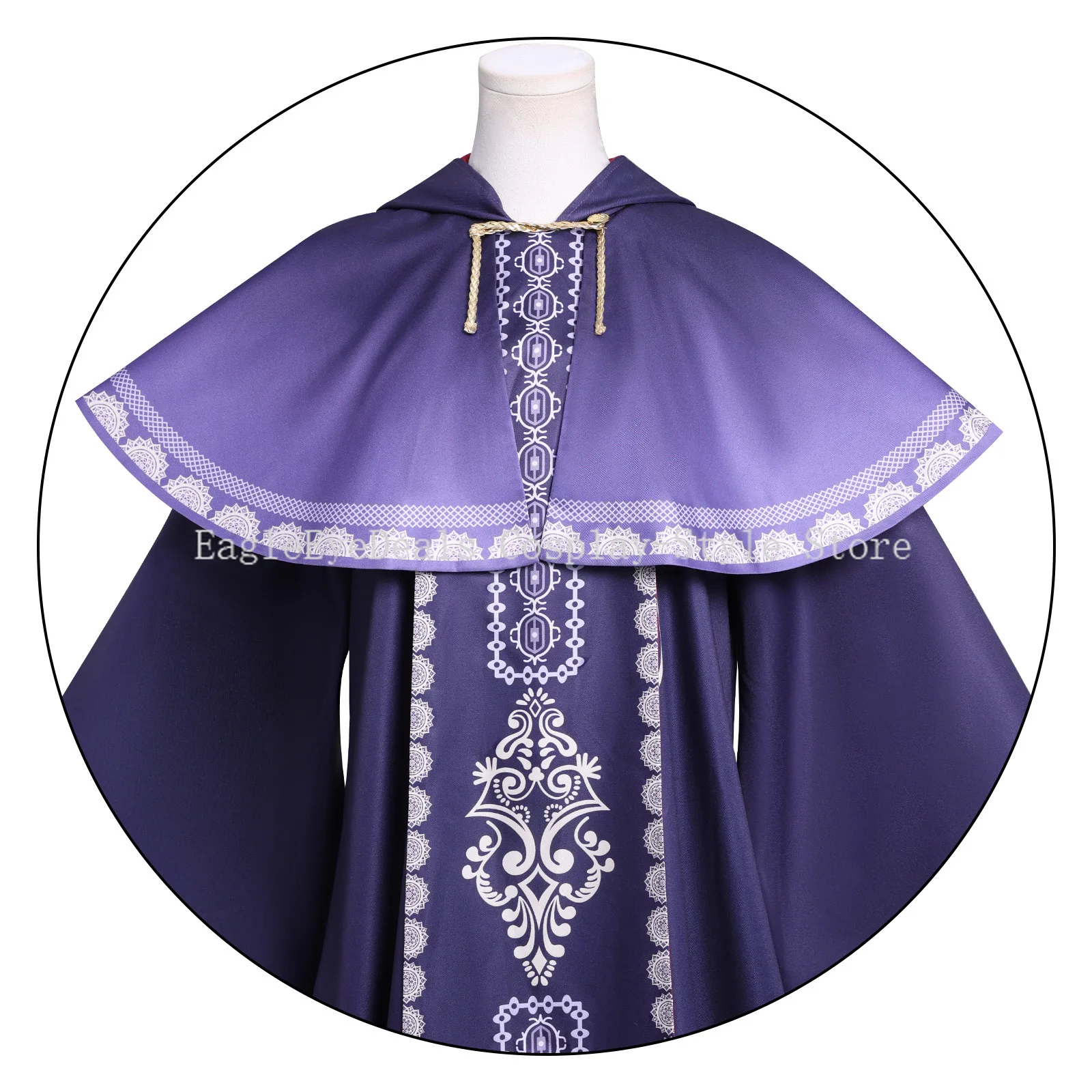 الساحرة الصامتة مونيكا ايفريت تأثيري حلي أسرار الساحرة الصامتة ايفريت رداء هالوين أنيمي الأرجواني ماجيك رداء مجموعة كاملة