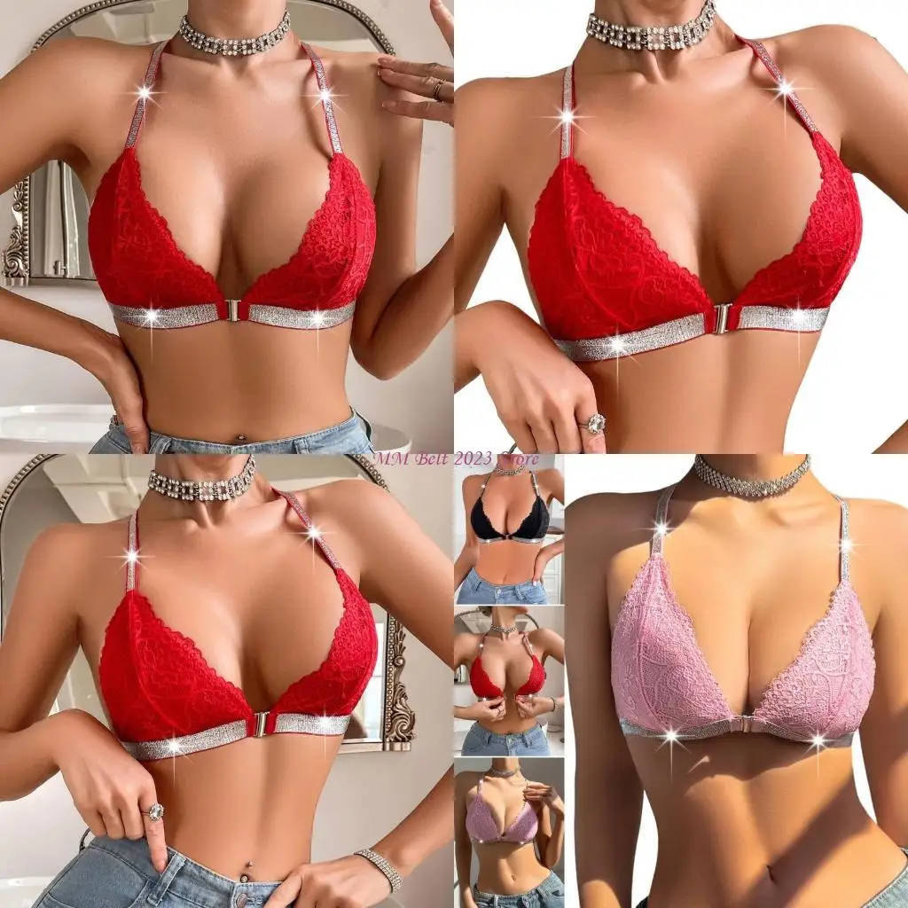 

49ME кружевной бюстгальтер без косточек с застежкой спереди для женщин, бюстгальтер без косточек, бесшовный бюстгальтер с лямкой