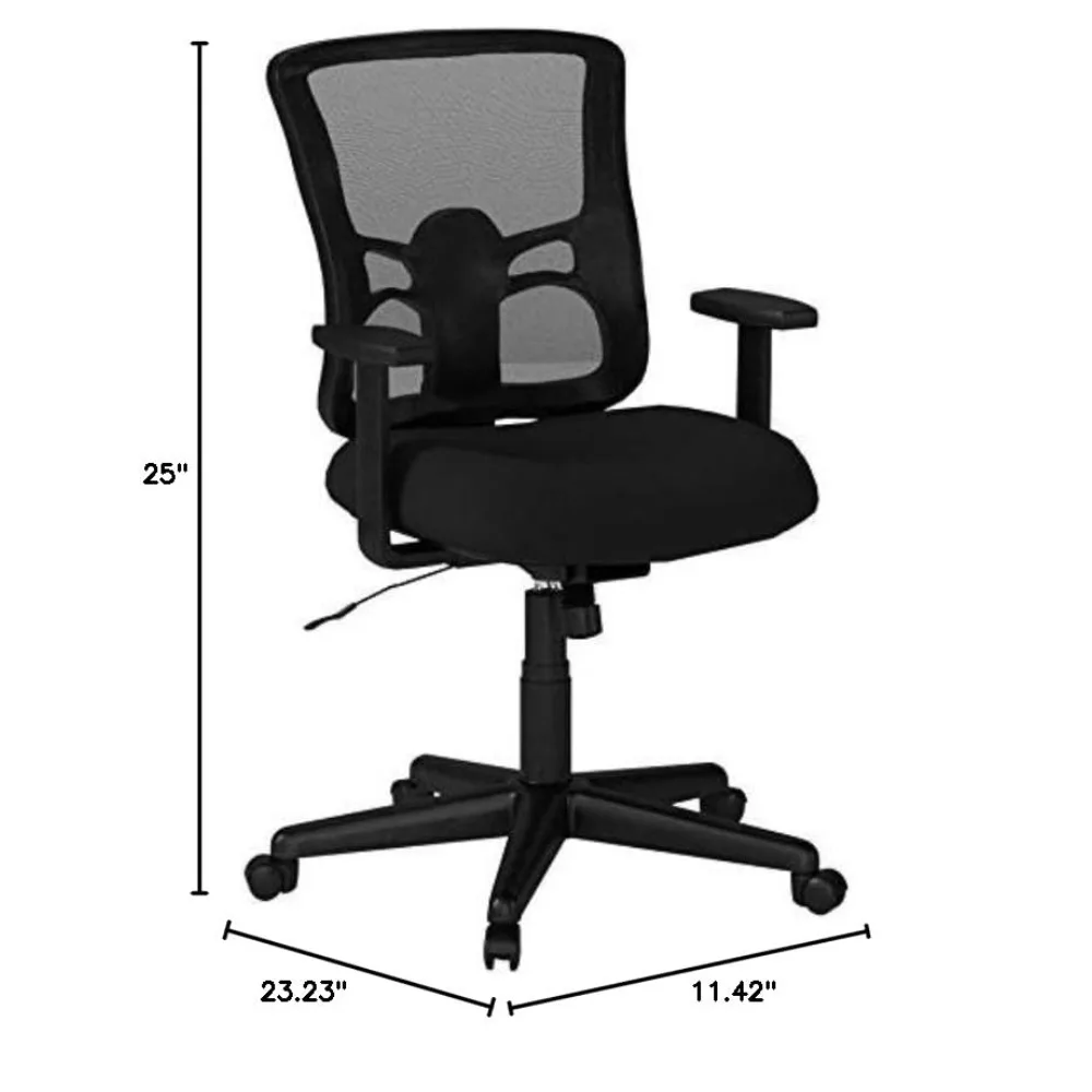 Office Desk Chair, Mid-Back, Black, Customized