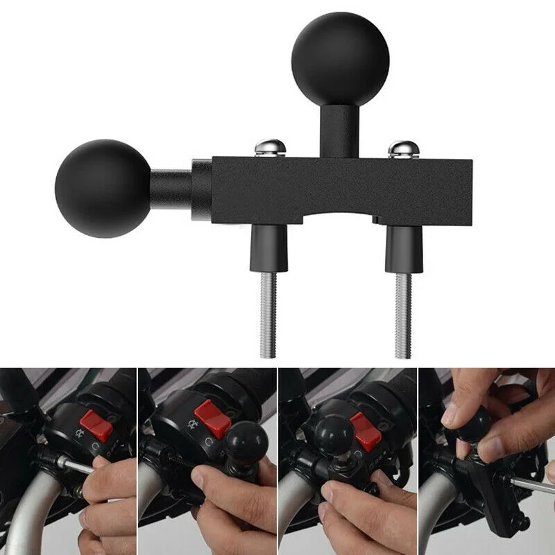 1set Motorcycle Handlebar Brake Pump Holder GPS Mount Fixed Base Bracket Clamp Ball