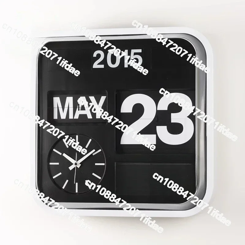 fully automatic silent living room flip clock perpetual calendar modern fashionable household living room wall clock